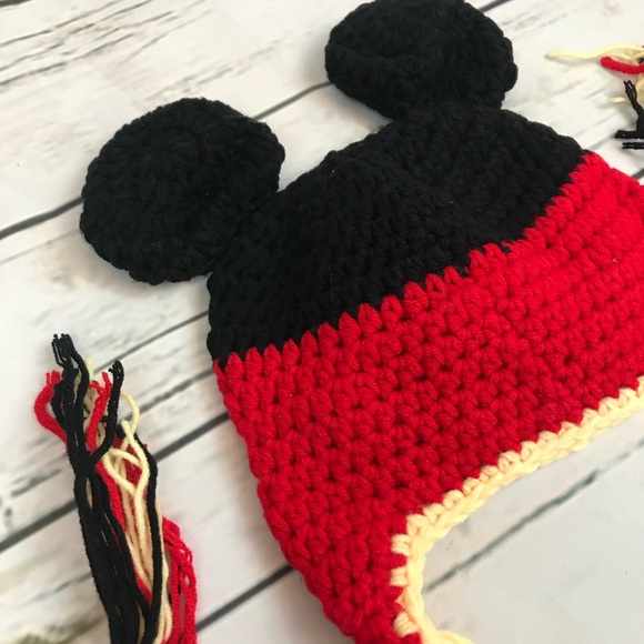 Mickey & Minnie Mouse Crochet Hats with Braided Ties - Picture 9 of 13